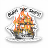 Verbrand de schepen sticker (Voorkant)