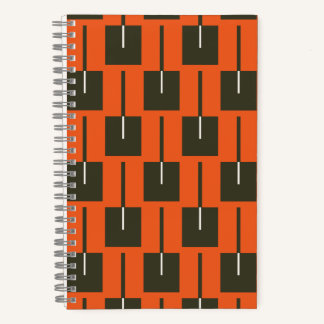 Verbrand Geometrie Oranje & Olijf Geometrisch Noti Notitieboek