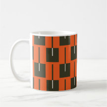 Verbrand geometrisch vet oranje en olijfpatroon mo