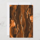 Verbrand Oranje Agate Goud Bruin Trouwen Kaart (Achterkant)