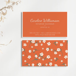 Verbrand Oranje Boho Bloemig Schrift Interieur Ont Visitekaartje