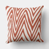 Verbrand Oranje en Off White Zebra Design Kussen (Achterkant)