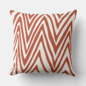 Verbrand Oranje en Off White Zebra Design Kussen (Voorkant)