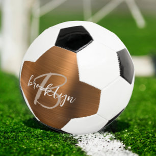 Verbrand Oranje Geborsteld Metaal Tane Monogram Voetbal