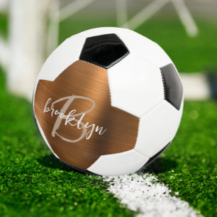 Verbrand Oranje Geborsteld Metaal Tane Monogram  Voetbal