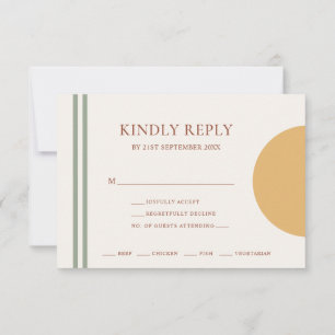 Verbrand Oranje Geel Bogen Menu Keuze RSVP Kaart