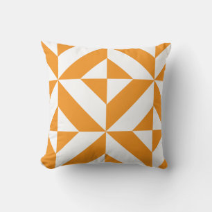 Verbrand Oranje Geometrisch Deco Kubus Kussen