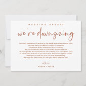 Verbrand Oranje Huwelijksupdate Verkleiningsaankon Kaart (Voorkant)