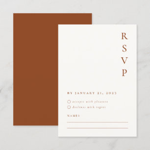 Verbrand Oranje Minimalistische RSVP Kaart
