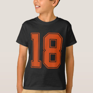 Verbrand Oranje Nummer 18 Jersey Speler Uniform #1 T-shirt