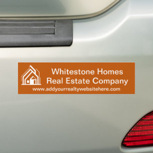 Verbrand Oranje Onroerend Goed Bedrijf Aangepaste Bumpersticker