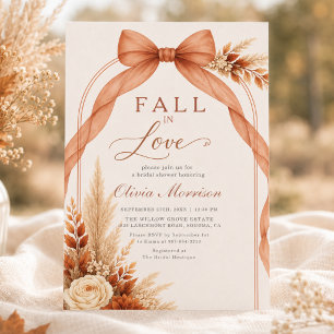 Verbrand Oranje Roestige Boog Fall in Love Bruidsf Kaart