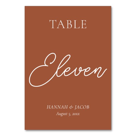 Verbrand Oranje Rust Wedding Eleven Kaart (Voorkant)