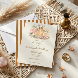 Verbrand Oranje Strepen Bloemige Parfum Bruidsdouc Kaart