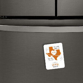 Verbrand Oranje Texas Krullint Lint Save the Date Magneet