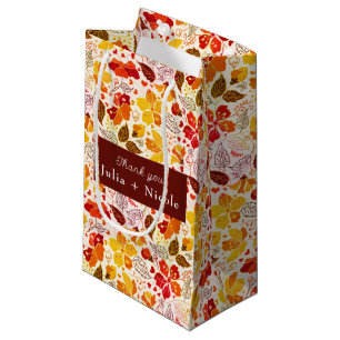 Verbrand Oranje Tropische Hibiscus Bloemen Bruilof Klein Cadeauzakje