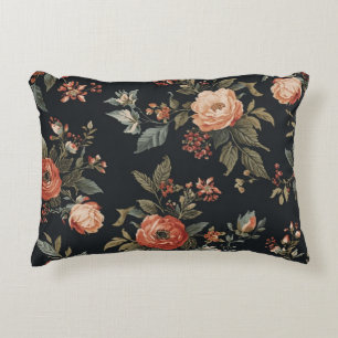 Verbrand Oranje Zwart Salie Donker Cottagecore Blo Accent Kussen