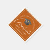 Verbrand Sinaasappel Afstuderen Custom 2025 Gradua Servet (Hoek)