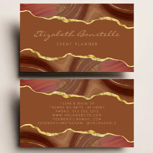 Verbrand Sinaasappel Agaat Gold Foil Luxury Visitekaartje