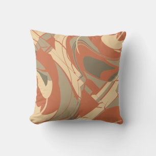 Verbrand Sinaasappel Beige Taupe Abstract wervelen Kussen