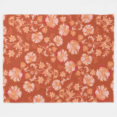  verbrand sinaasappel bloemen fleece deken (Voorkant (Horizontaal))