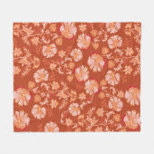 verbrand sinaasappel bloemen fleece deken (Voorkant (Horizontaal))