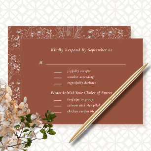 Verbrand Sinaasappel Boho Menu Selectie Bruiloft R