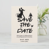 Verbrand Sinaasappel Boho Terracotta bruiloft Save Save The Date (Staand voorkant)