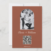 Verbrand Sinaasappel Boho Terracotta bruiloft Save The Date (Achterkant)