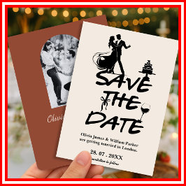 Verbrand Sinaasappel Boho Terracotta bruiloft Save The Date