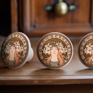 Verbrand Sinaasappel Brons Mucha Sarah Bernhardt V Keramische Knop