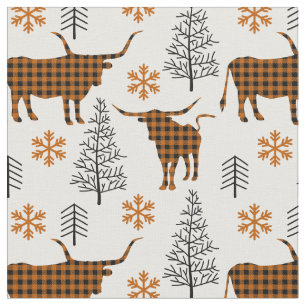 Verbrand Sinaasappel Buffel Plaid Longhorn Pattern Stof