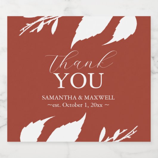 Verbrand Sinaasappel Champagne trouwstickers Sparkling Wijnetiket (Enkel label)