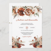 Verbrand Sinaasappel en groene bruiloft ideeën Kaart (Voorkant / Achterkant)