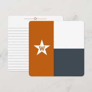 Verbrand Sinaasappel & Grijs Texas Flag Flat Note