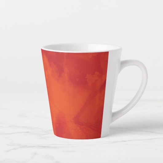 Verbrand Sinaasappel Persimmon Leaf Abstract Autum Latte Mok (Rechts)