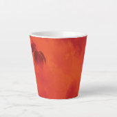 Verbrand Sinaasappel Persimmon Leaf Abstract Autum Latte Mok (Voorkant)