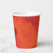 Verbrand Sinaasappel Persimmon Leaf Abstract Autum Papieren Bekers (Links)