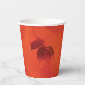 Verbrand Sinaasappel Persimmon Leaf Abstract Autum Papieren Bekers (Voorkant)