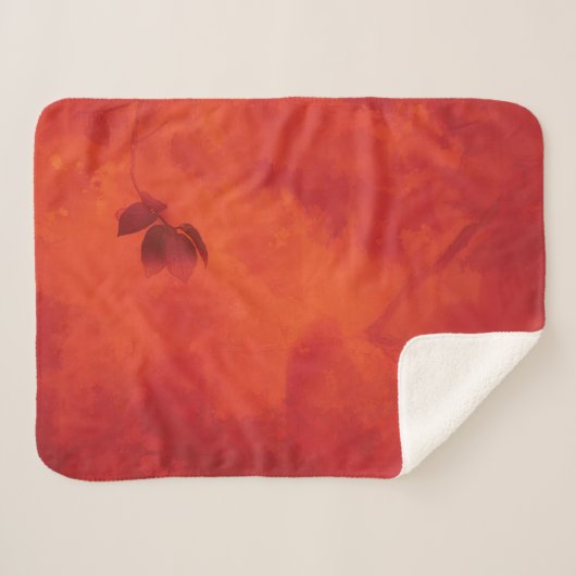 Verbrand Sinaasappel Persimmon Leaf Abstract Autum Sherpa Deken (Voorkant (horizontaal))