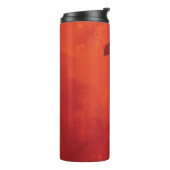Verbrand Sinaasappel Persimmon Leaf Abstract Autum Thermosbeker (Gedraaid links)