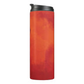 Verbrand Sinaasappel Persimmon Leaf Abstract Autum Thermosbeker (Geroteerd rechts)