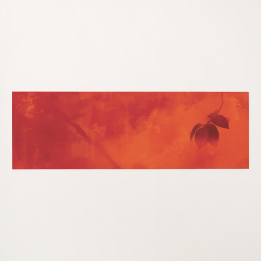 Verbrand Sinaasappel Persimmon Leaf Abstract Autum Yogamat (Achterkant (horizontaal))