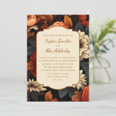 Verbrand Sinaasappel Roest Cream Herfst Bloemen br Kaart (Staand voorkant)