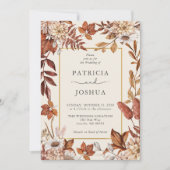 Verbrand Sinaasappel rustieke herfstbruiloft Kaart (Voorkant)