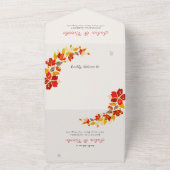 Verbrand Sinaasappel Tropische Hibiscus Bloemen Hu All In One Uitnodiging (Buitenkant)