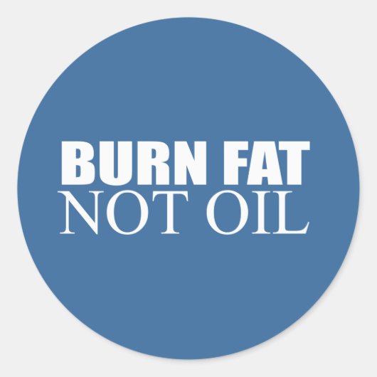 Verbrand vet niet olie ronde sticker (Voorkant)