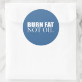 Verbrand vet niet olie ronde sticker (Tas)