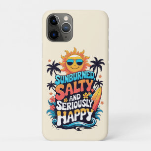 Verbrand, Zout en Gelukkig – Retro Strand Vibes iPhone 11 Pro Hoesje