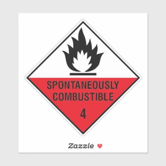 Verbrandbaar voor spontaan gebruik 4 Etiket Sticker (Vel)